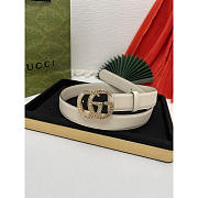 Gucci GG Marmont Belt With Cryatal Buckle White 3cm - 4