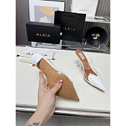 Alaia Patent Leather Le Couer Mules 90 White Brown - 3