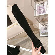 Chanel Suede Knee-High Platform Boots Black 9cm - 4