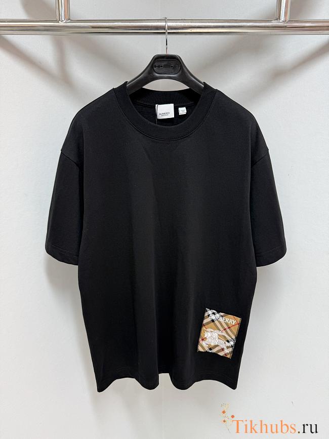 Burberry Check Label Cotton T-shirt - 1