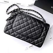 Chanel Jumbo Flap Bag Black Caviar Silver 30cm - 4