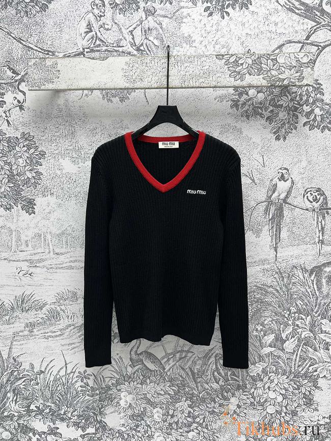 Miu Miu V-neck Cashmere Sweater - 1