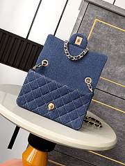 Chanel Small Flap Bag Blue Denim 20cm - 4