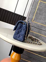 Chanel Small Flap Bag Blue Denim 20cm - 3