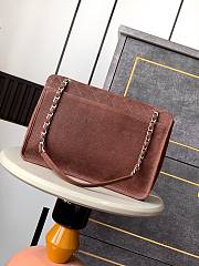 Chanel Flap Bag Brown Silver 34x25x10cm - 3