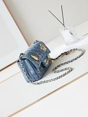 Chanel Flap Bag Denim Blue 20cm - 6