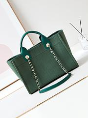 Chanel Shopping Tote Bag Green 32cm - 3