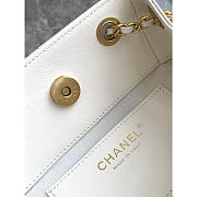 Chanel Backpack Lambskin Gold White 24.5x18x8cm - 6