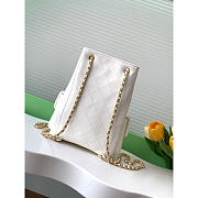 Chanel Backpack Lambskin Gold White 24.5x18x8cm - 3