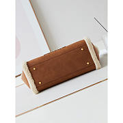 Chanel Shopping Bag Shearling Lambskin Gold Brown 32cm - 6