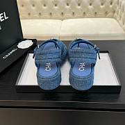 Chanel Blue Denim Sandal - 5