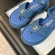 Chanel Blue Denim Sandal - 4