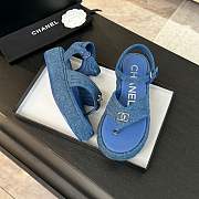 Chanel Blue Denim Sandal - 2