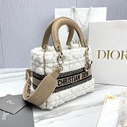 Dior Medium Lady D-Lite Bag Lambskin Shearling 24x20x11cm - 6