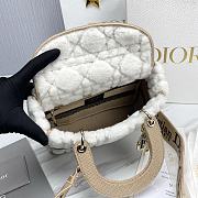 Dior Medium Lady D-Lite Bag Lambskin Shearling 24x20x11cm - 5