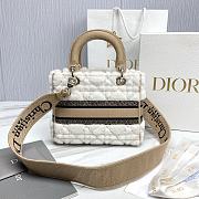 Dior Medium Lady D-Lite Bag Lambskin Shearling 24x20x11cm - 4