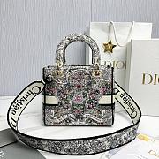 Dior Medium Lady D-Lite Bag Latte Multicolor 24x20x11cm - 3