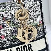 Dior Medium Lady D-Lite Bag Latte Multicolor 24x20x11cm - 2