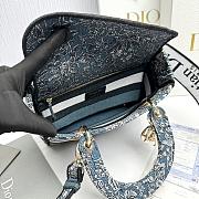 Dior Medium Lady D-Lite Bag Latte Blue 24x20x11cm - 3