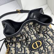 Dior 30 Montaigne Mini Bucket Bag Drawstring Blue 16x18.5x13cm - 2