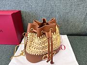 Valentino Garavani Raffia Vlogo Bucket Bag 20x17x8cm - 4