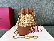 Valentino Garavani Raffia Vlogo Bucket Bag 20x17x8cm - 2