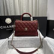Chanel Coco Top Handle Red Wine Caviar Gold 24x14x10cm - 1