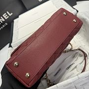 Chanel Coco Top Handle Red Wine Caviar Gold 24x14x10cm - 6