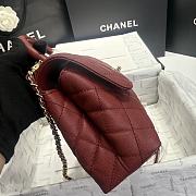 Chanel Coco Top Handle Red Wine Caviar Gold 24x14x10cm - 5