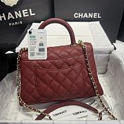 Chanel Coco Top Handle Red Wine Caviar Gold 24x14x10cm - 4