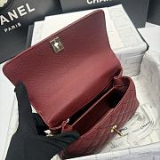 Chanel Coco Top Handle Red Wine Caviar Gold 24x14x10cm - 3