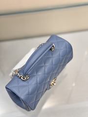 Chanel Top Handle Blue Lambskin 20cm - 6