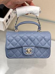 Chanel Top Handle Blue Lambskin 20cm - 2