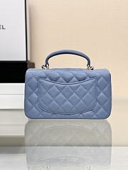 Chanel Top Handle Blue Lambskin 20cm - 4