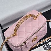 Chanel 24S Top Handle Vanity Case Pink Lambskin 16x8x10cm - 5
