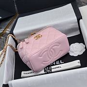 Chanel 24S Top Handle Vanity Case Pink Lambskin 16x8x10cm - 4