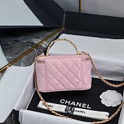 Chanel 24S Top Handle Vanity Case Pink Lambskin 16x8x10cm - 3