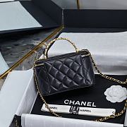 Chanel 24S Top Handle Vanity Case Black Lambskin 16x8x10cm - 5
