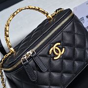 Chanel 24S Top Handle Vanity Case Black Lambskin 16x8x10cm - 6