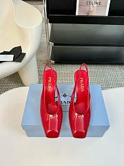 Prada Red 85mm Leather Slingback Pump - 3