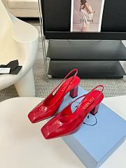 Prada Red 85mm Leather Slingback Pump - 2