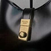 Prada Cleo Brushed Leather Shoulder Bag Black 22x18.5x4.5cm - 5