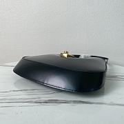 Prada Cleo Brushed Leather Shoulder Bag Black 22x18.5x4.5cm - 4