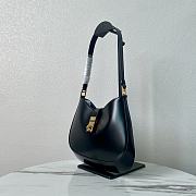 Prada Cleo Brushed Leather Shoulder Bag Black 22x18.5x4.5cm - 3