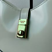 Prada Cleo Brushed Leather Shoulder Bag White 22x18.5x4.5cm - 5