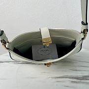 Prada Cleo Brushed Leather Shoulder Bag White 22x18.5x4.5cm - 4