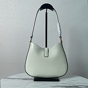 Prada Cleo Brushed Leather Shoulder Bag White 22x18.5x4.5cm - 2
