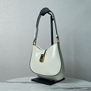 Prada Cleo Brushed Leather Shoulder Bag White 22x18.5x4.5cm - 3