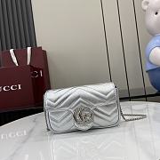 Gucci GG Marmont Matelasse Super Mini Bag Silver 16.5x10x5cm - 1