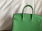 Hermes Birkin 25 Bag Green Togo Silver 25cm - 6
